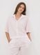 Pigiama rosa in pura viscosa con scollo a V a righe regular fit_1