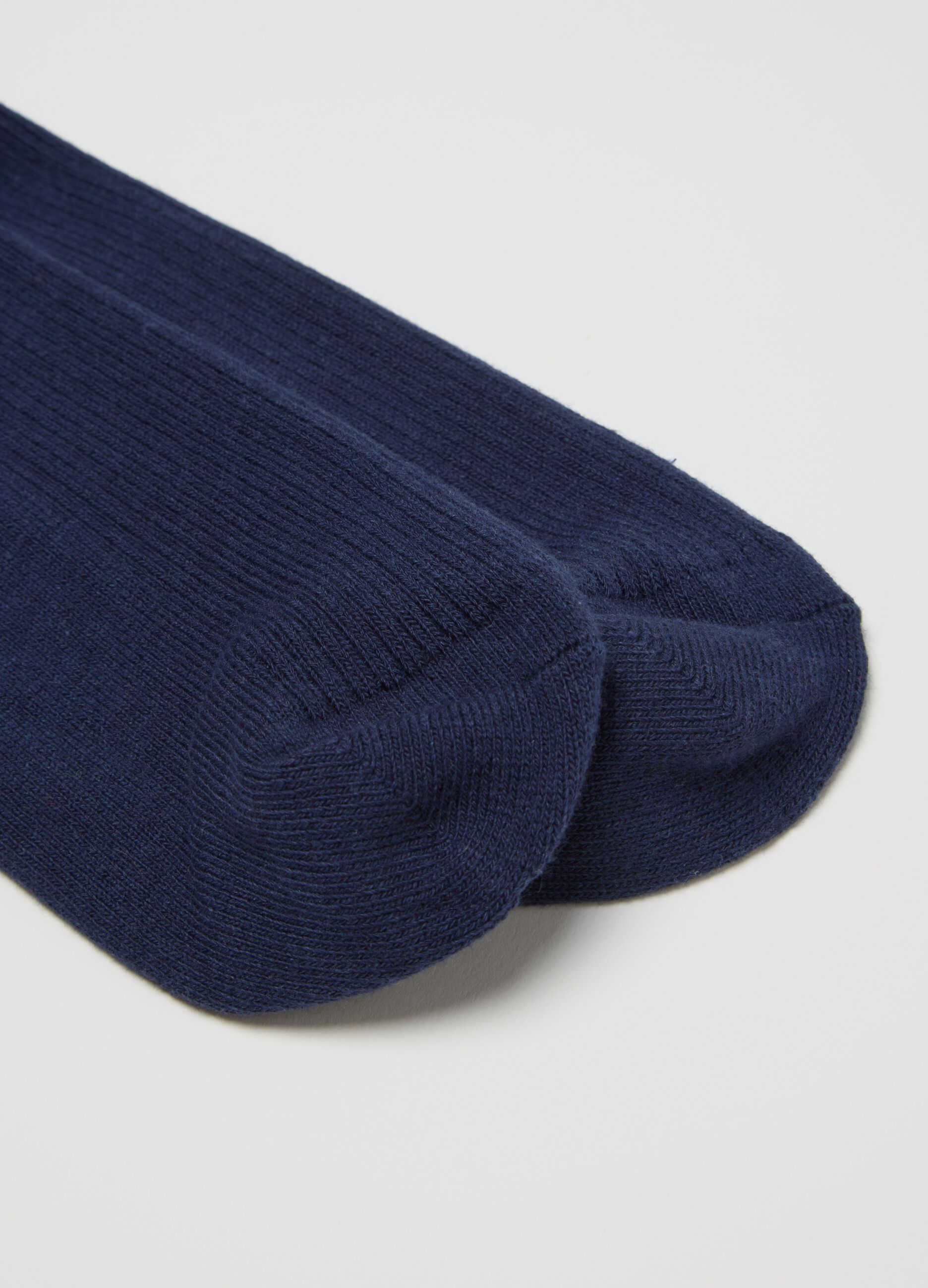 Blue Midi Cotton Blend Socks
