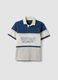 Blue pure cotton short-sleeve polo shirt_3