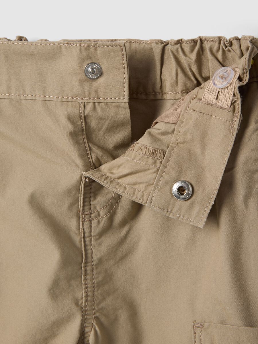 Pantaloni cargo in puro cotone beige da bimbo regular fit_2