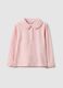 Polo rosa con volant da bimba in cotone elasticizzato regular fit_0