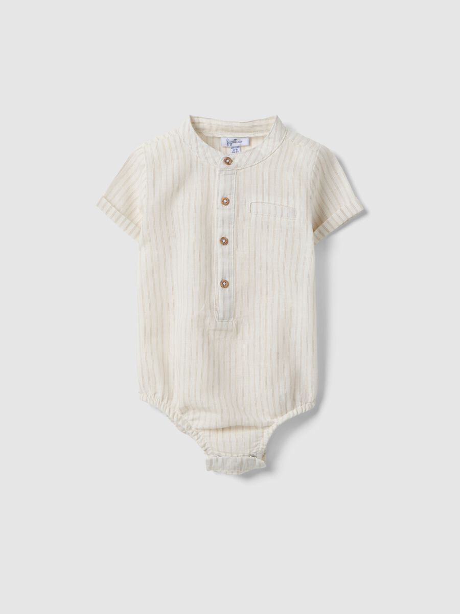 Beige body in linen and cotton blend_0
