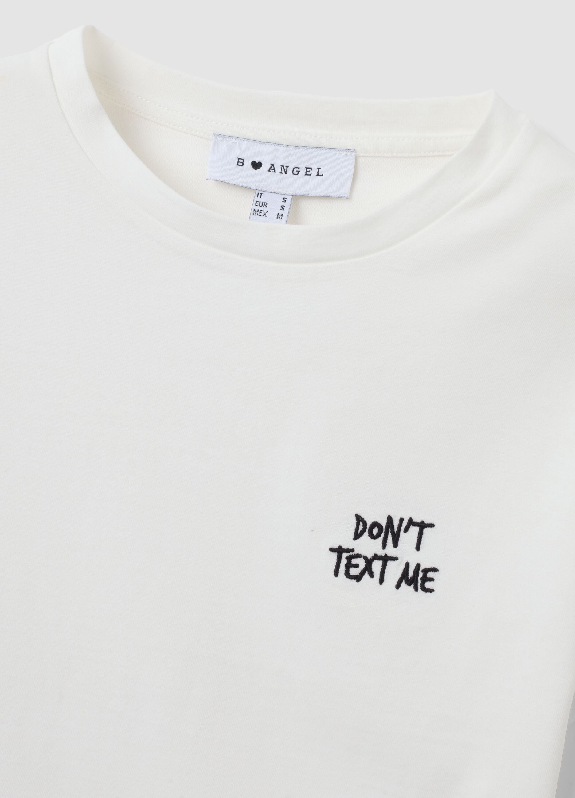 White pure cotton cropped T-shirt with graphic print, regular fit