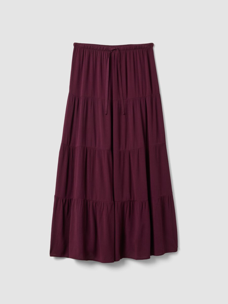 Long purple skirt in pure viscose_4