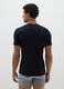 Black pure organic cotton V-neck T-shirt_2
