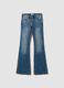 Blue stretch cotton flare jeans_4