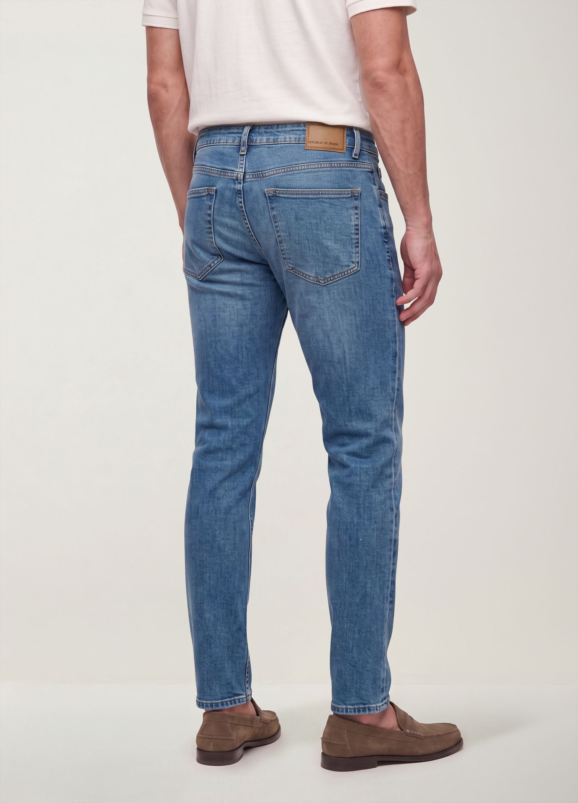 Blue slim-fit stretch cotton jeans