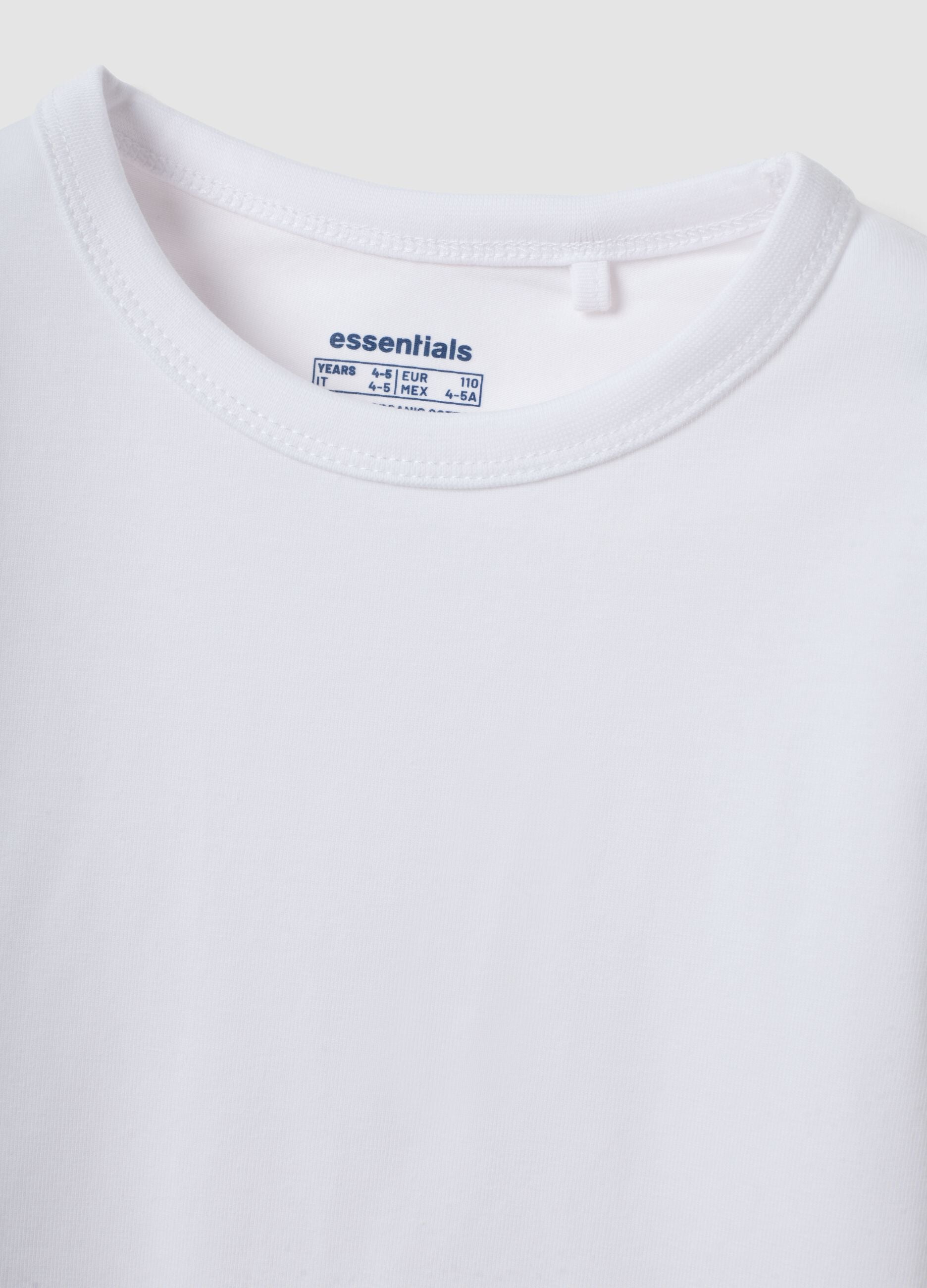 White long-sleeve stretch cotton T-shirt