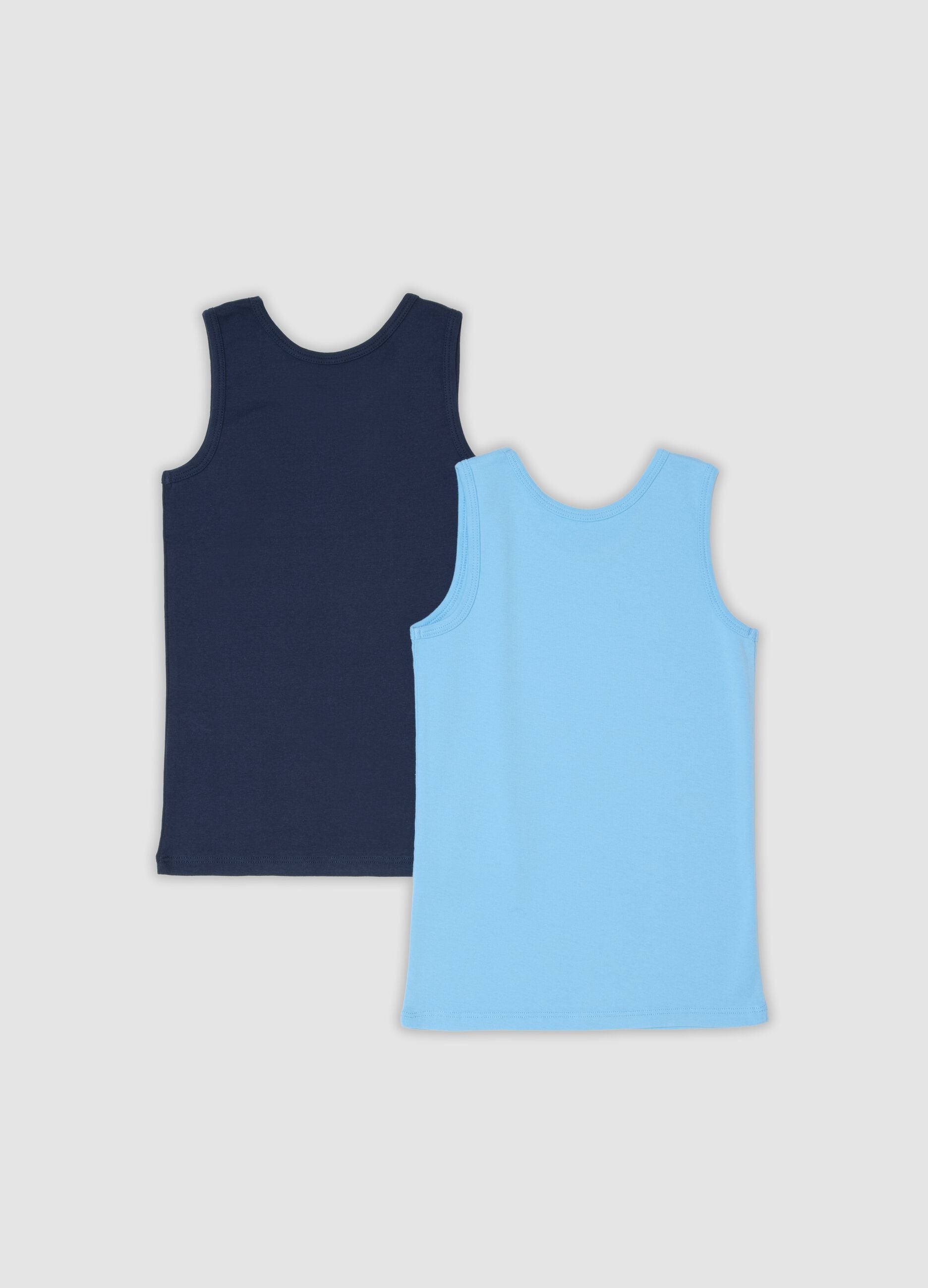 2-pack of multicolour boys' vests in pure organic cotton, regular fit