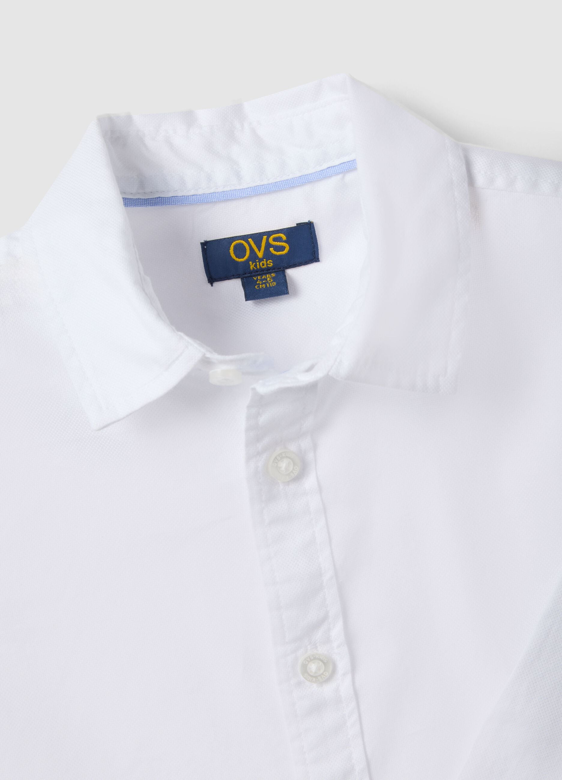 Kid's regular fit white pure cotton shirt