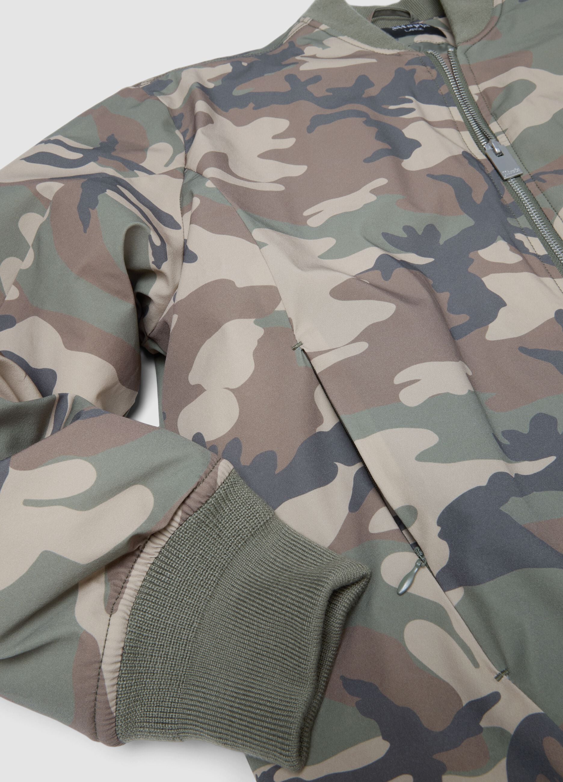 Nylon Camo Bomber Jacket