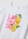 White organic cotton pyjama T-shirt with print, regular fit_5