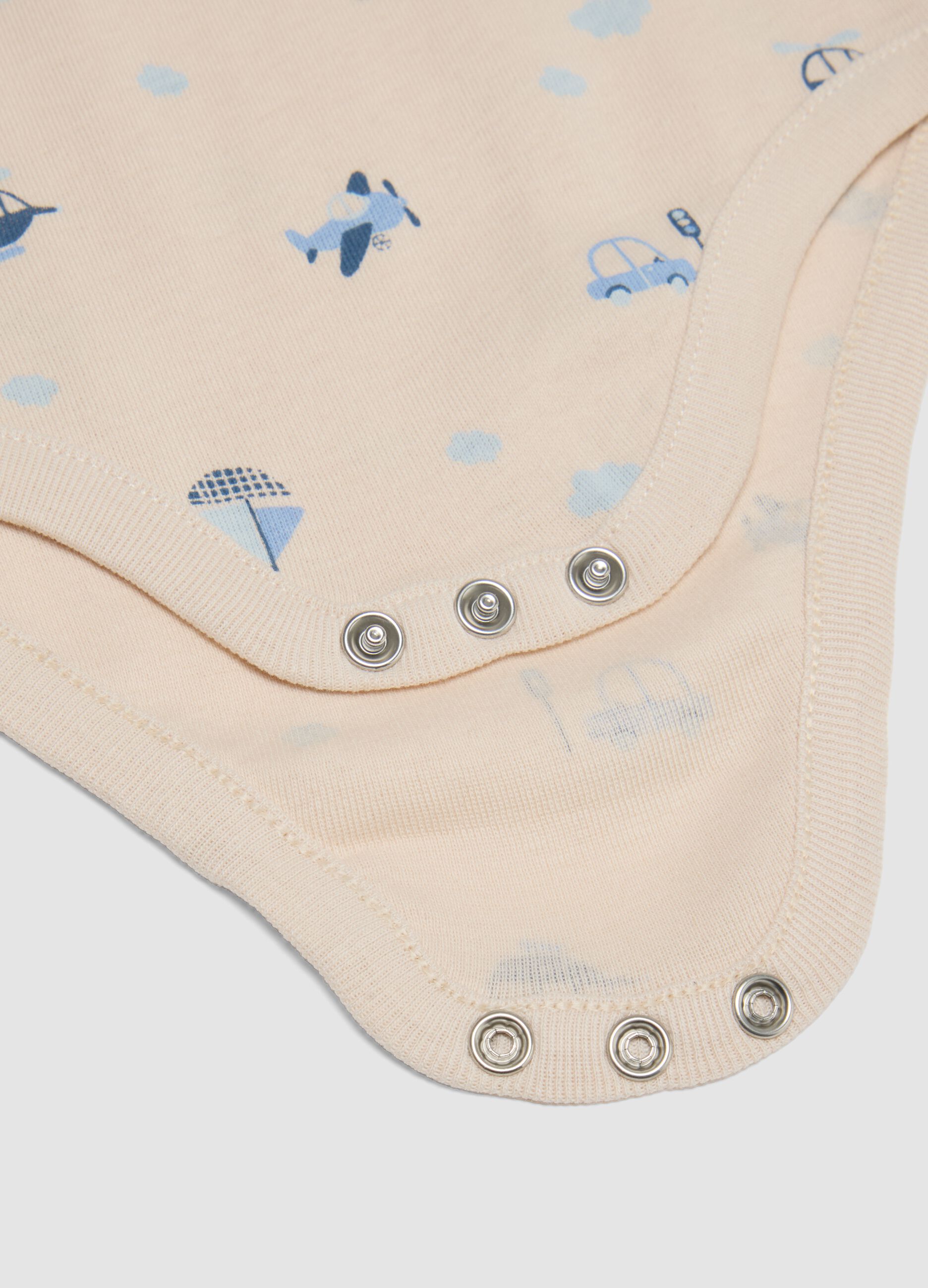 Three-pack sleeveless bodysuits in multicolour pure cotton for newborns