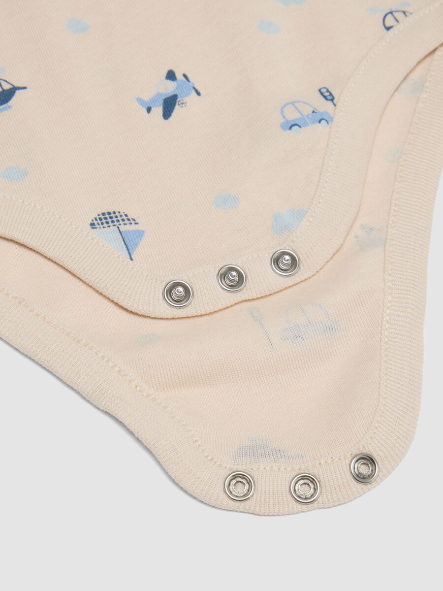 Three-pack sleeveless bodysuits in multicolour pure cotton for newborns_3