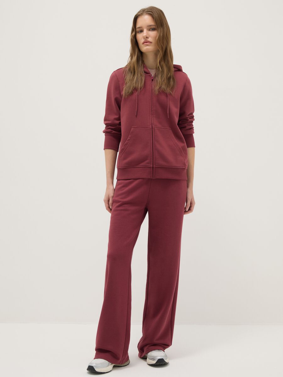 Felpa in misto cotone rosa regular fit con cappuccio e zip_1