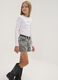 White organic stretch cotton T-shirt with ribbed neckline_0