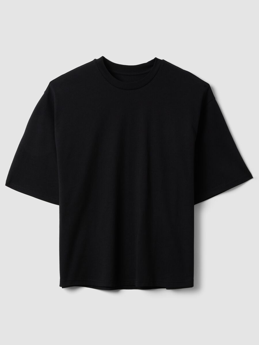 Black pure cotton short-sleeve T-shirt_4