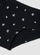 Black stretch organic cotton culotte briefs with floral print_2