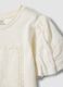 White stretch cotton girls' T-shirt with cut-out design_2