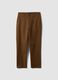 Brown stretch cotton straight-fit chino trousers_5