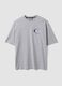 Grey pure cotton T-shirt with Lakers print_0