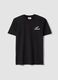 Black printed T-shirt in pure cotton, regular fit_4