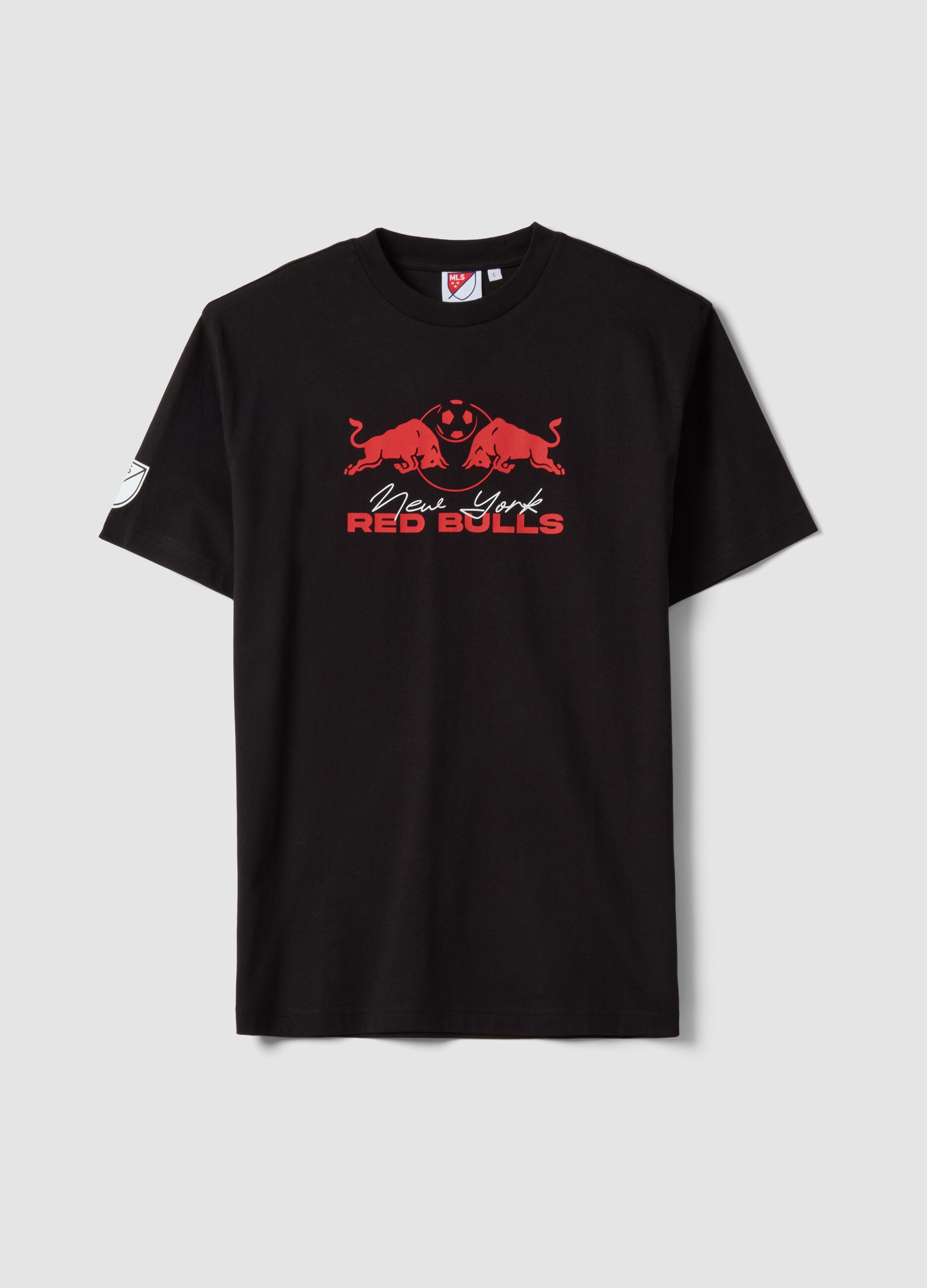 Regular fit pure cotton black short sleeve t-shirt Red Bulls