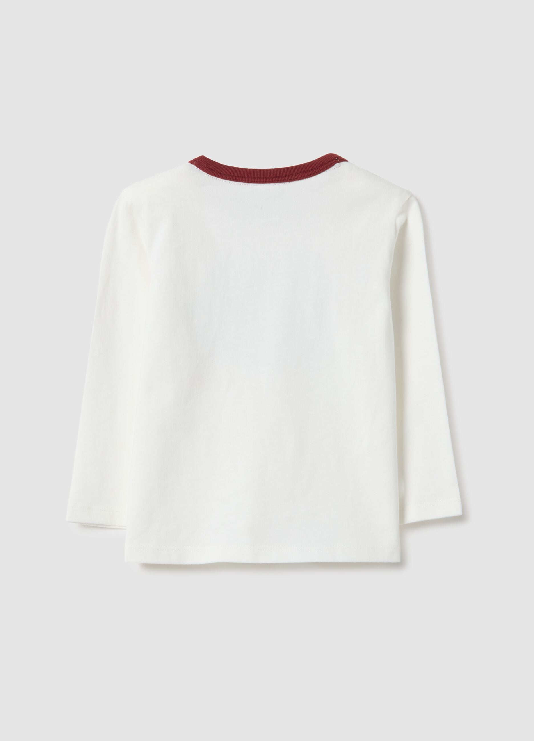 Children's white pure cotton regular fit t-shirt with Mickey Mouse