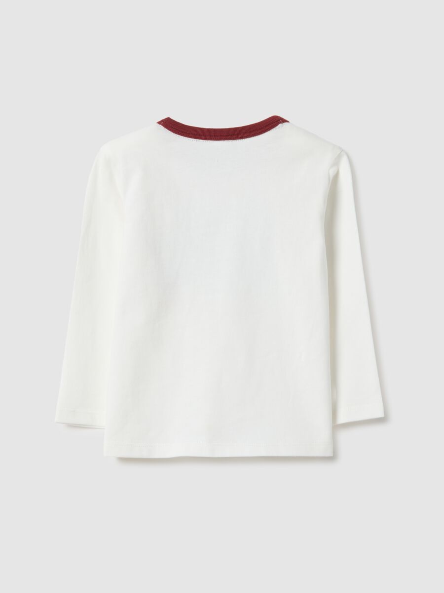 T-shirt da bimbo in puro cotone bianco regular fit con Mickey Mouse_1