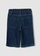 Blue denim wide-leg trousers in cotton and viscose blend for baby girl_1
