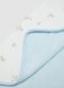 Blue printed organic cotton-blend baby blanket_2