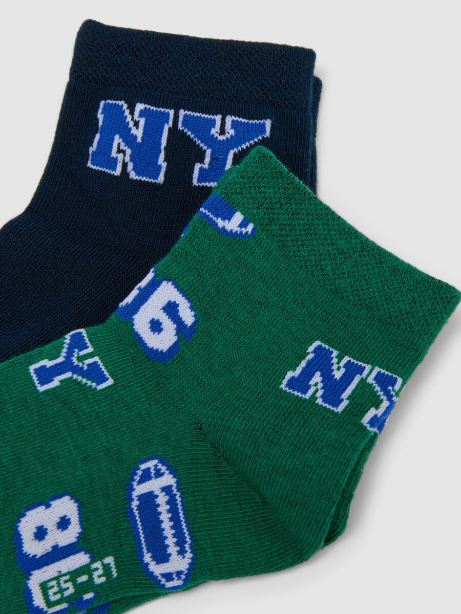 3-pack of multicolour short socks in stretch organic cotton for boys_1