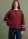 Red cotton-blend sweatshirt with regular fit pattern_0