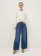 Regular fit white cotton blend pullover_3