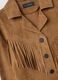 Brown genuine leather jacket regular fit with fringes_5
