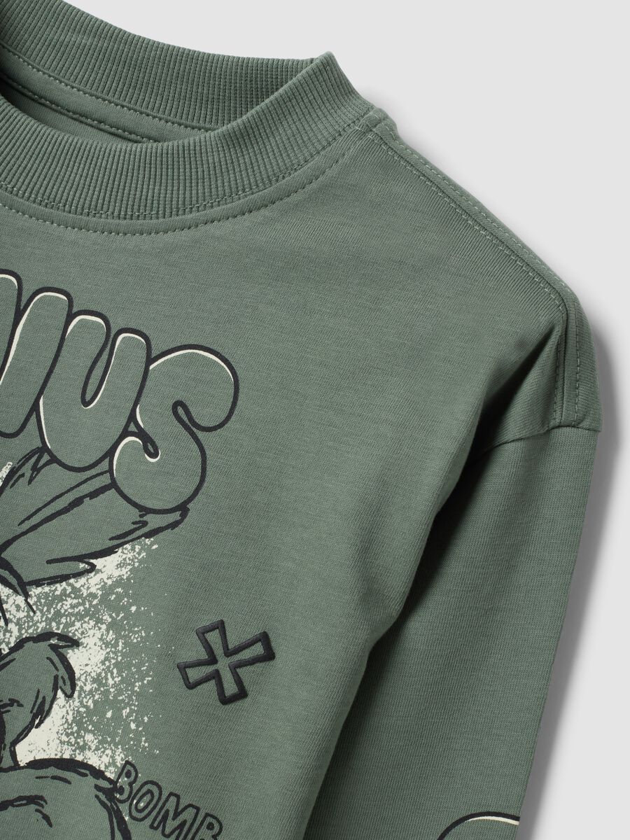 Boys&rsquo; green pure cotton long-sleeve Looney Tunes print T-shirt_2