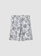 White pure cotton all-over print shorts for boys, regular fit_3