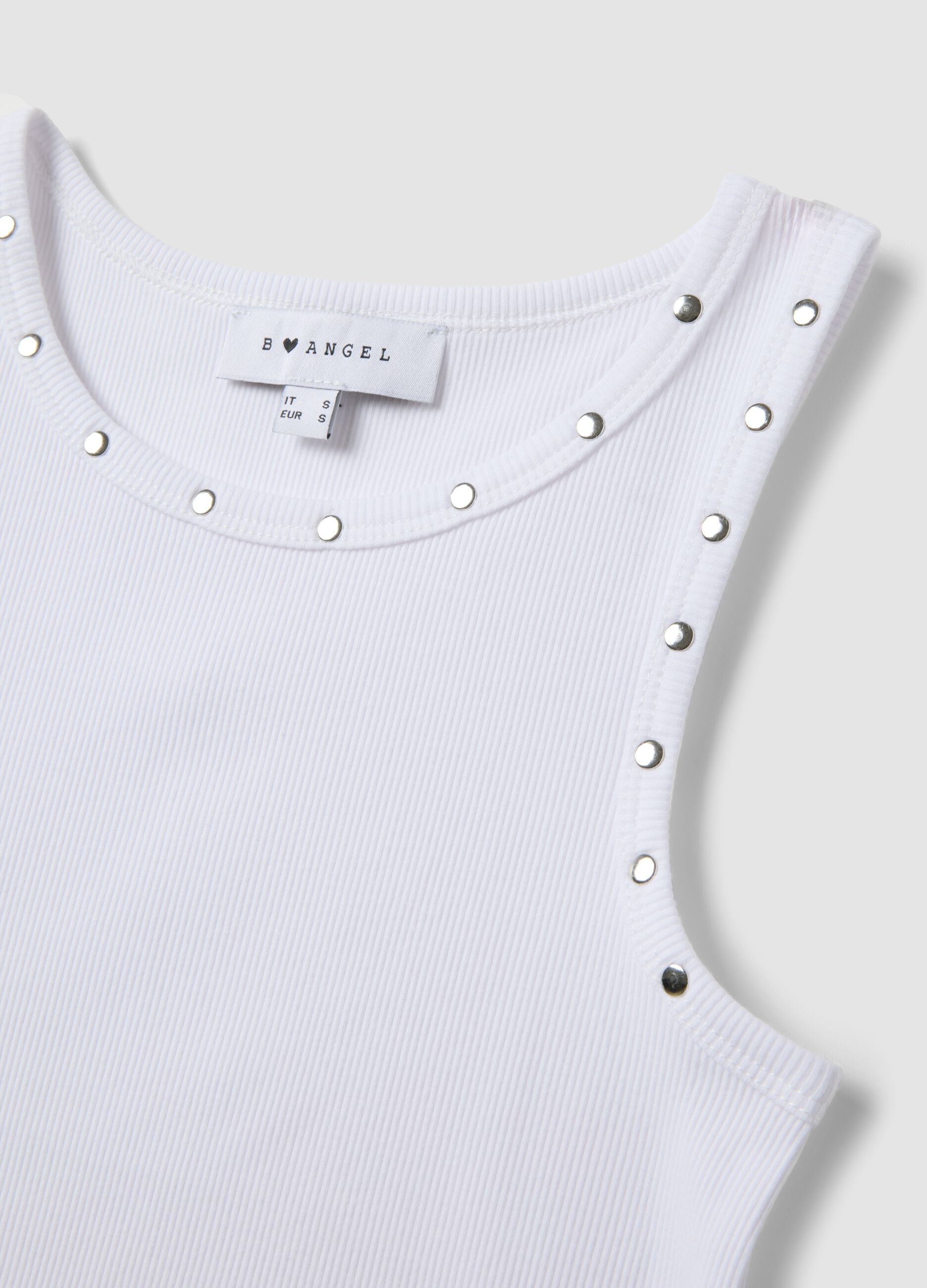White stretch-cotton tank top