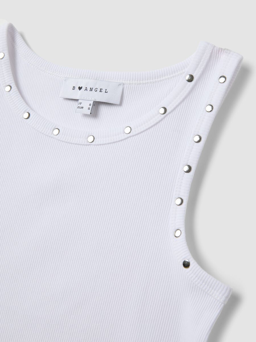 White stretch-cotton tank top_5