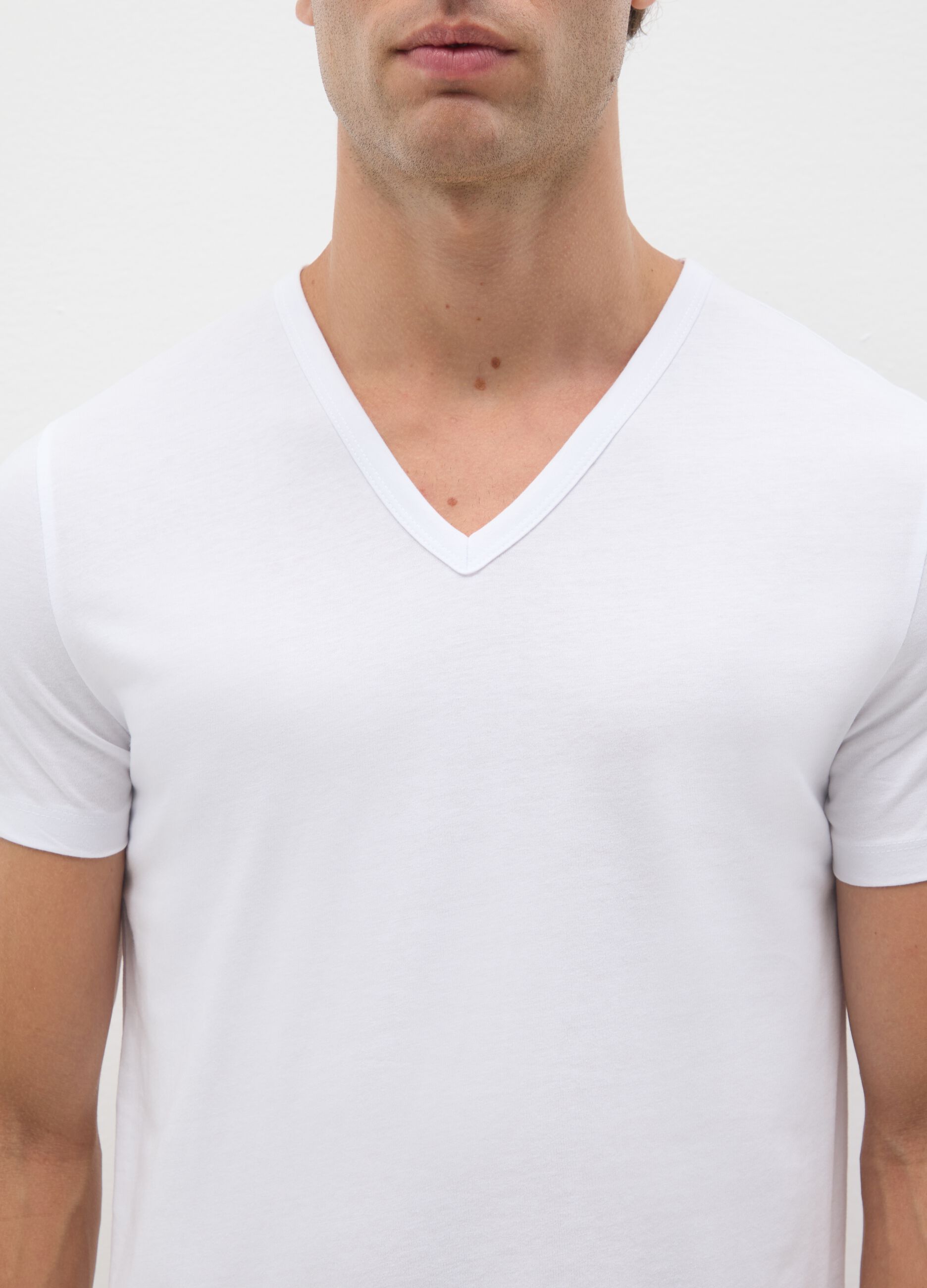Two-Pack Men's White Pure Cotton Regular Fit T-Shirts