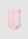 Short-sleeve pink bodysuit in organic cotton_0