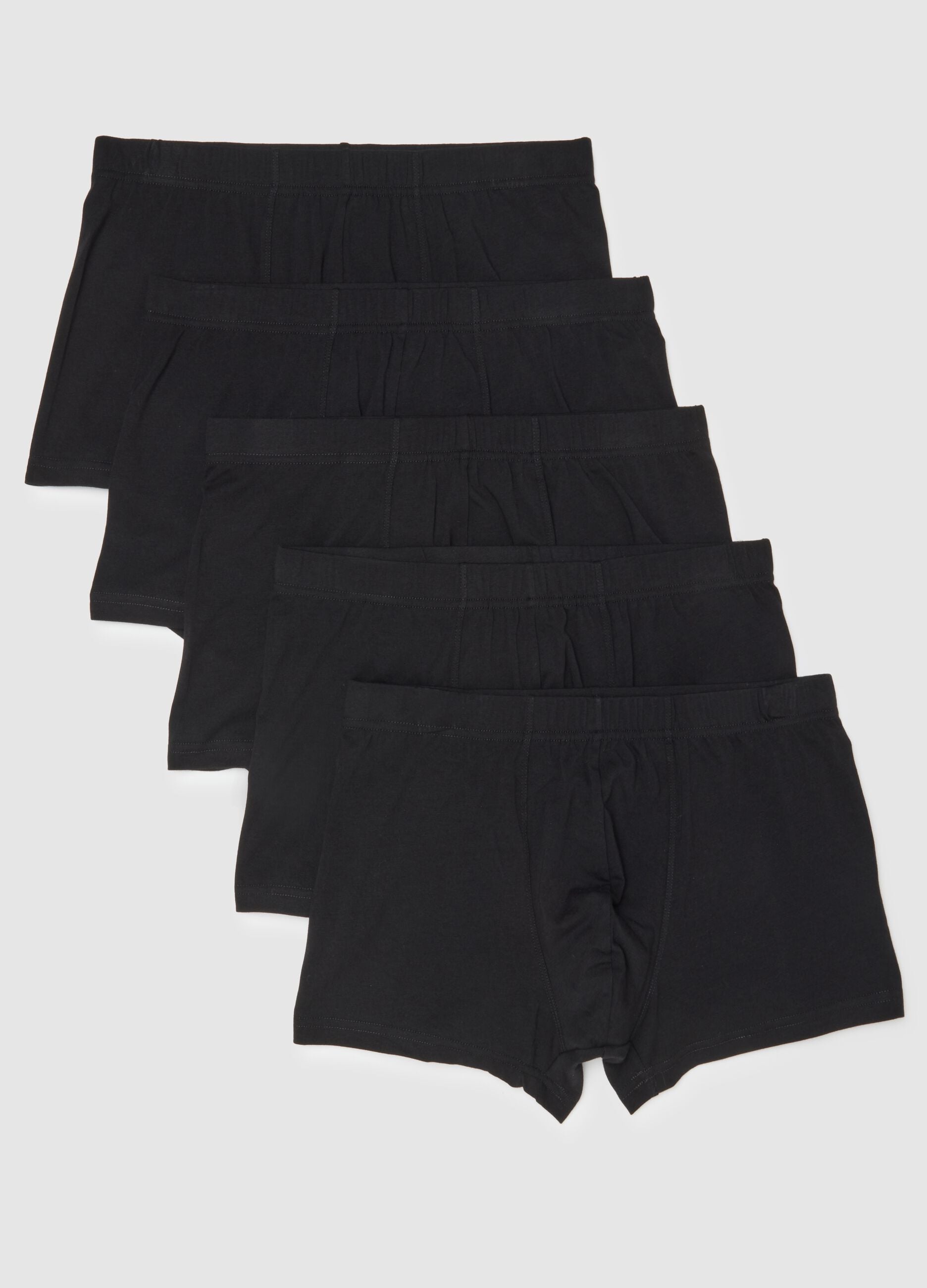 Multipack of black stretch cotton boxers with regular fit
