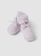 Pink organic cotton knitted baby girl booties_1