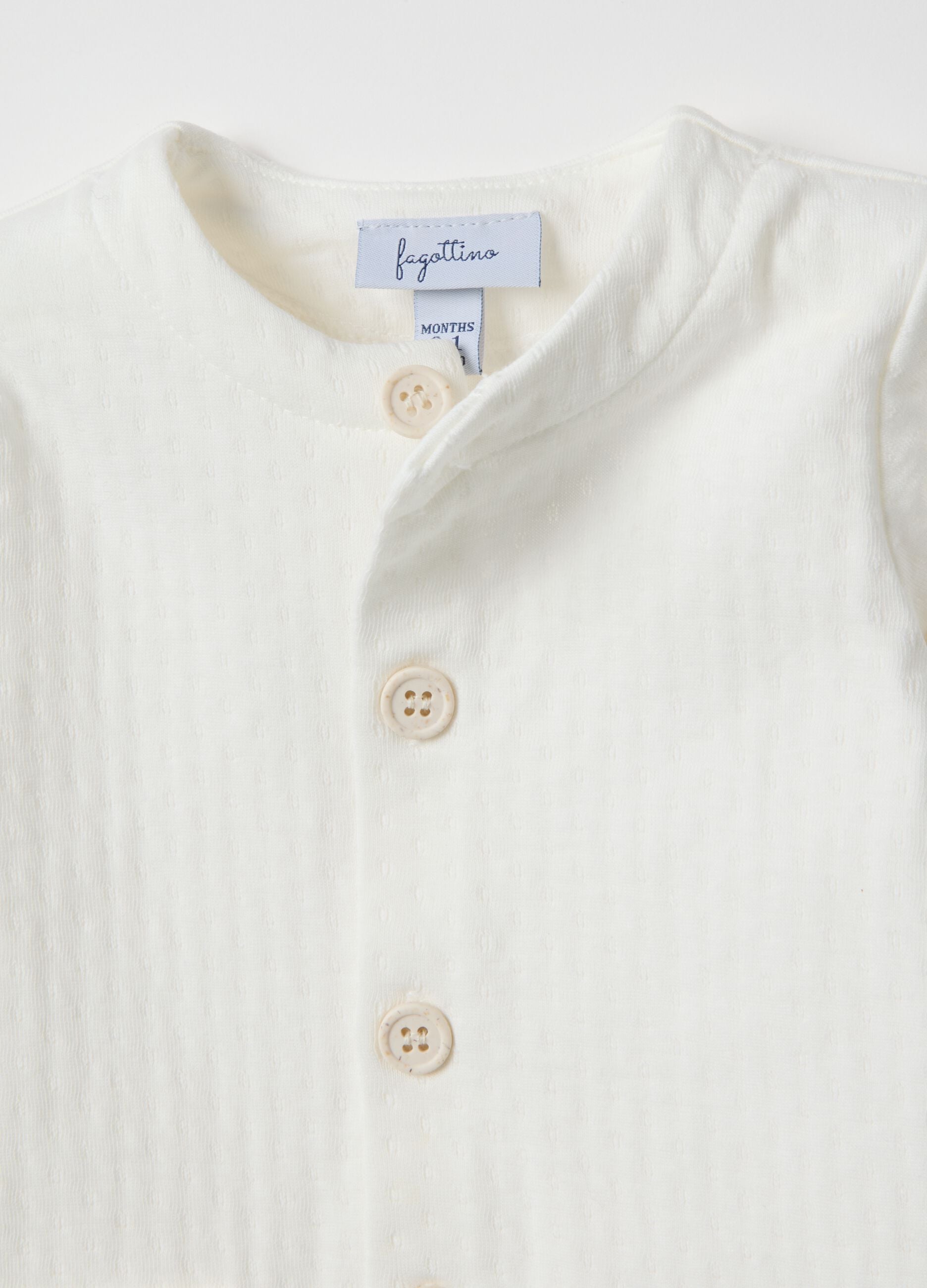 Baby white pure cotton sleepsuit with integrated feet