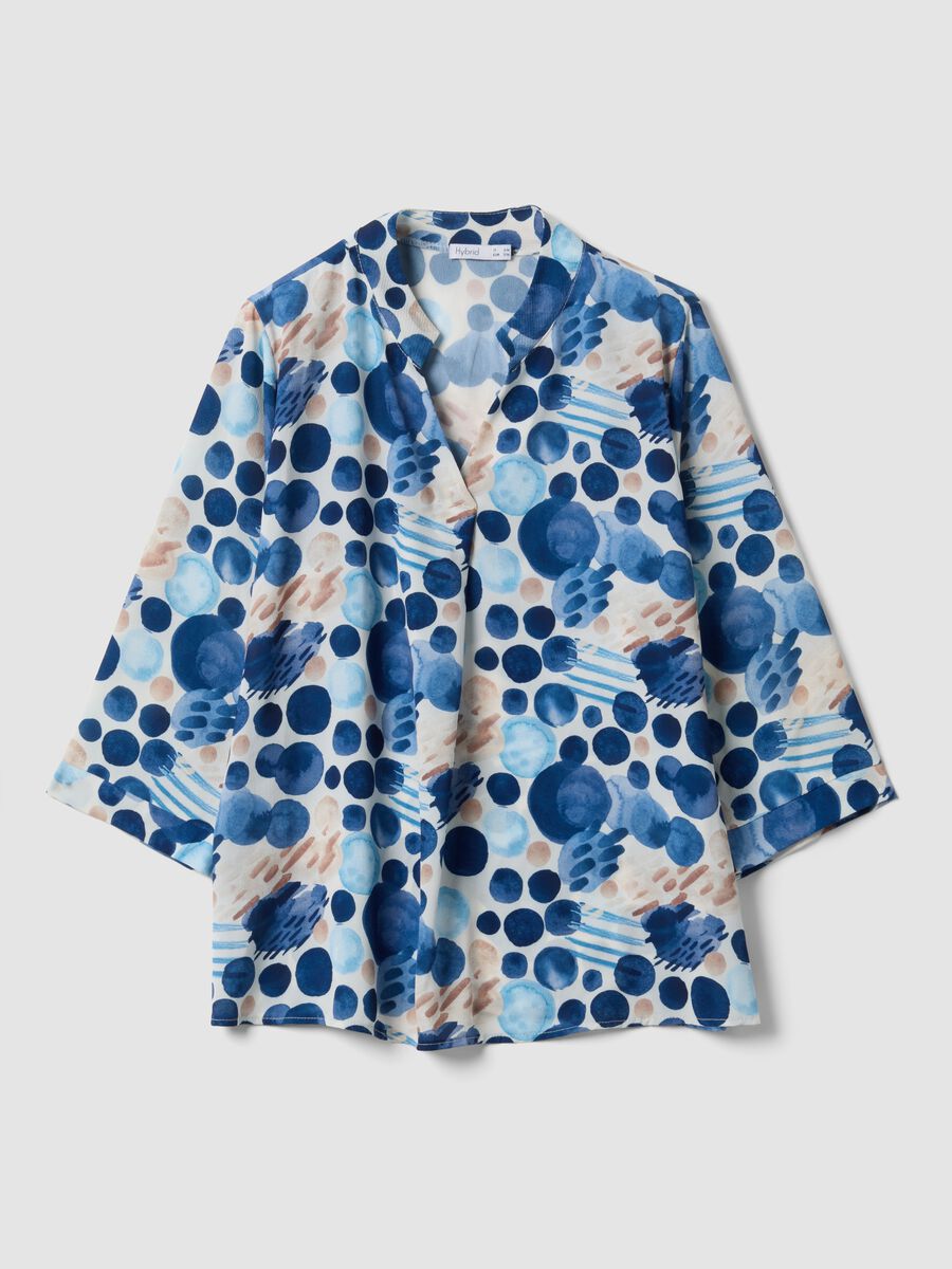 Blue patterned long-sleeve top_4