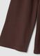 Brown wide-leg pure cotton trousers_3