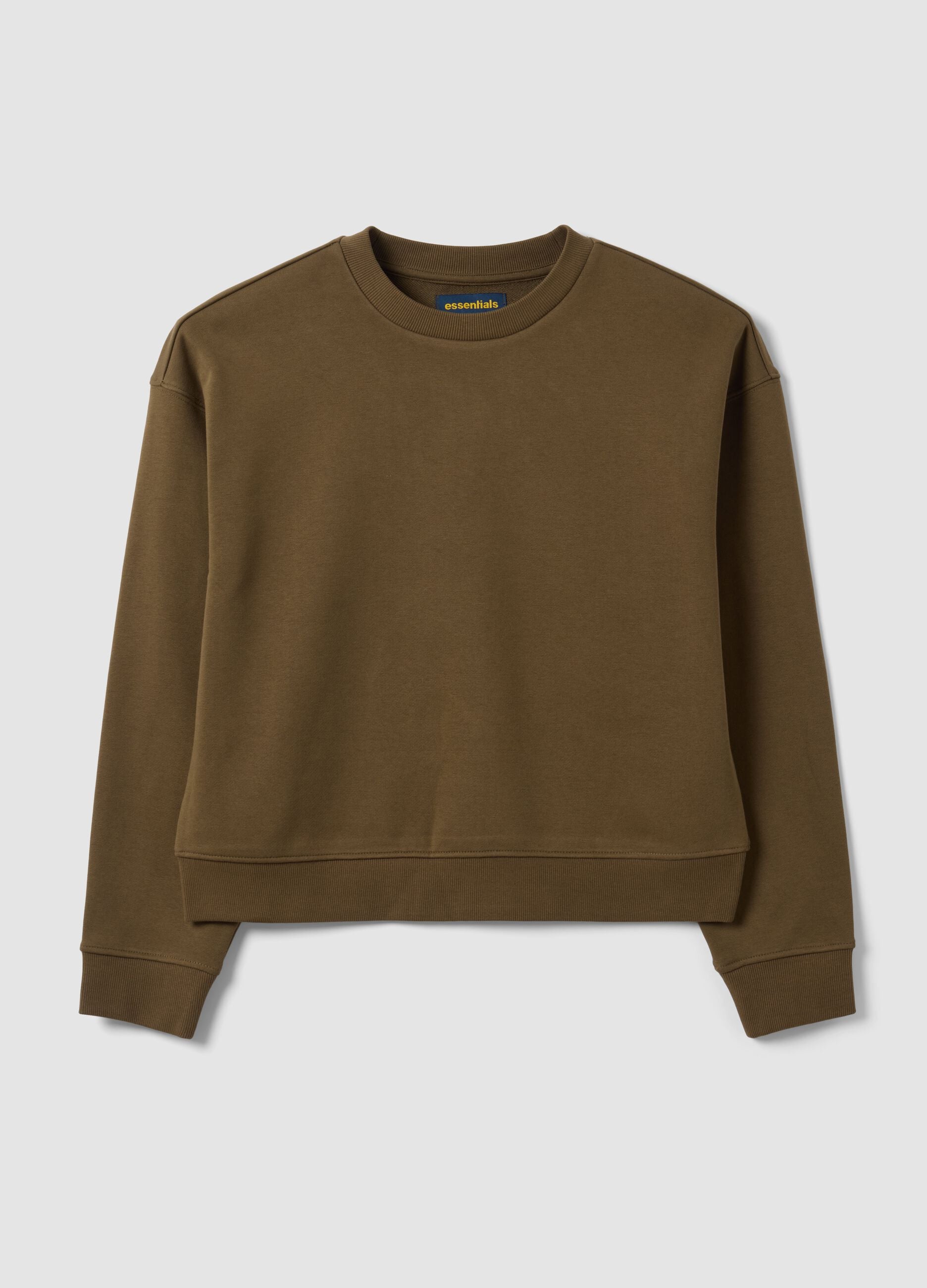 Green cotton-blend regular-fit crew-neck sweatshirt