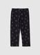 Girls' black stretch cotton skinny fit leggings with hearts_0