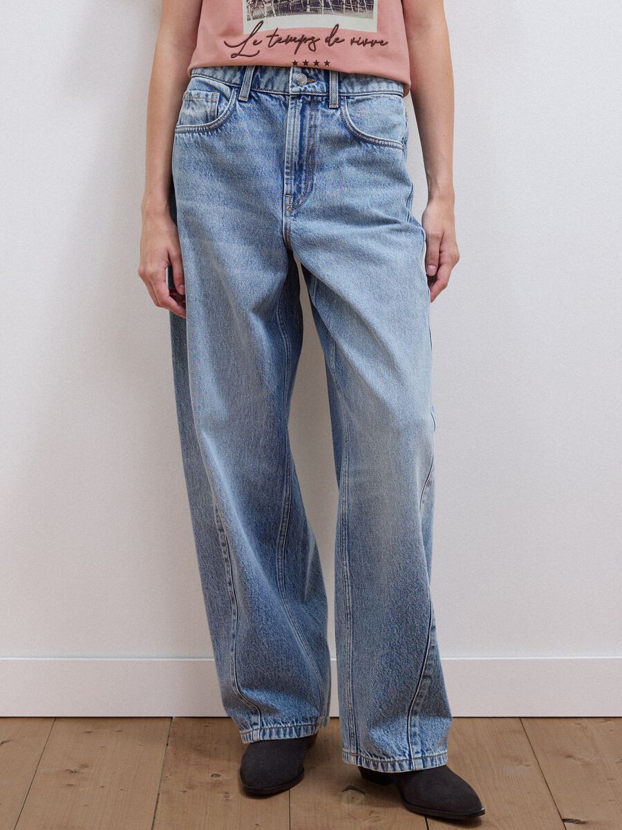 Jeans azzurri balloon fit in puro cotone_1