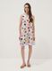 Sleeveless multicolour stretch-cotton dress with ruffle hem_0